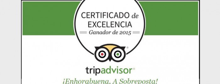 Certificado de Excelencia Tripadvisor 2015